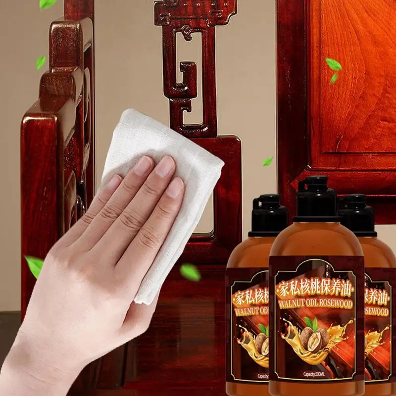 Wood Oil 200ml Wood Seasoning Oil For Polish Furniture Wooden Furniture Care Beewax Polish Anti-cracking Brighten Cleaning Oil