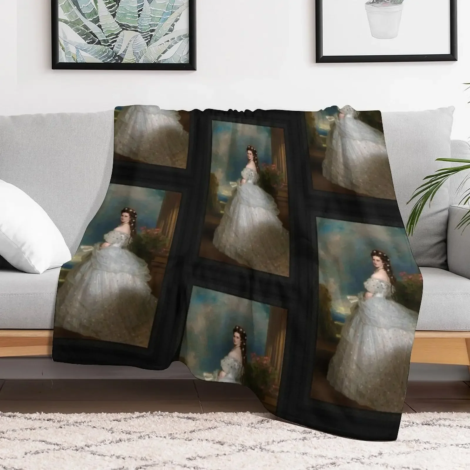 Portrait Of Empress Elisabeth of Austria by Franz Xaver Winterhalter Throw Blanket Multi-Purpose manga Moving Blankets