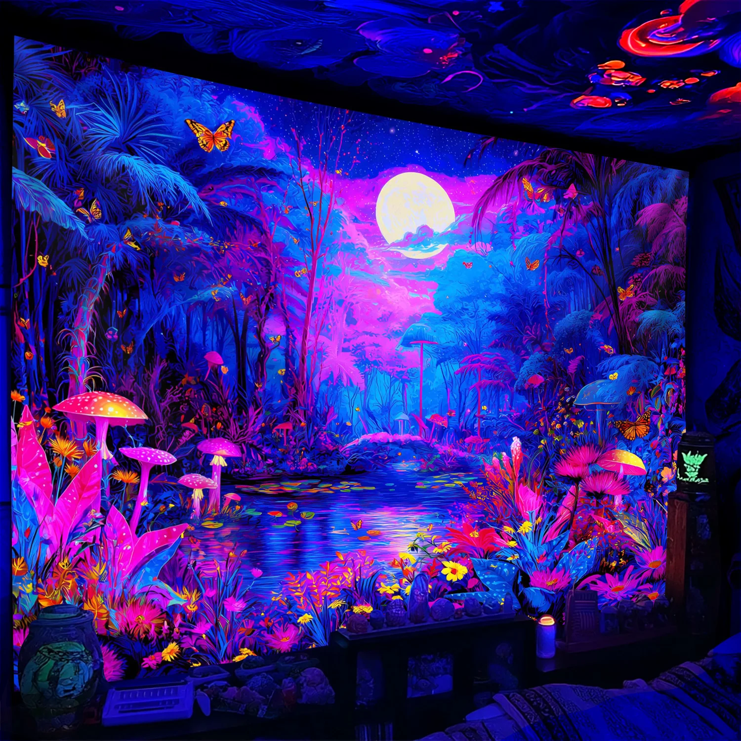 VIKAMA مسحور الغابات نسيج غرفة المعيشة ميزة جدار ديكور غرفة نوم البوهيمي نمط المفروشات المنزلية لهجات الغرفة