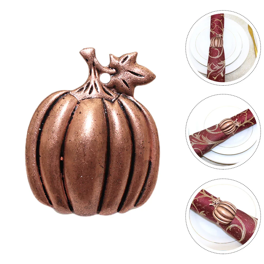 

Ring Pumpkin Napkin Buttons Halloween Decorations Vintage Party Coffee Fall Rings Hotel Table