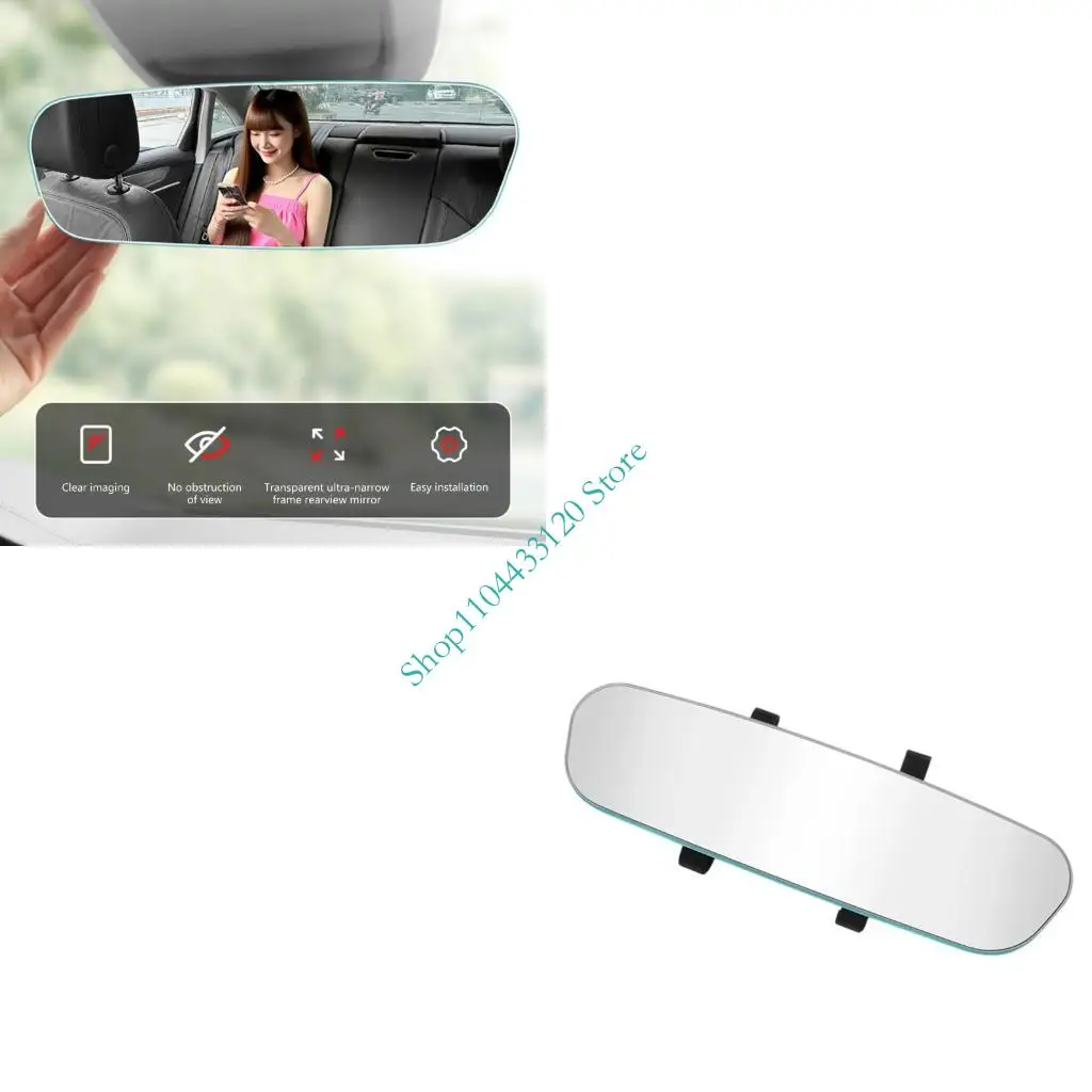 

0XXD Wide View Car Rearview Mirror Curved Glass Anti Glares Design Universal for Auto
