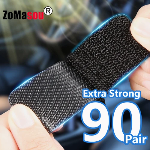 Cinta de sujeción autoadhesiva 1-90, pegatina de fijación de alfombras Extra fuerte, cierre de gancho y bucle de doble cara, cinta adhesiva automática fija