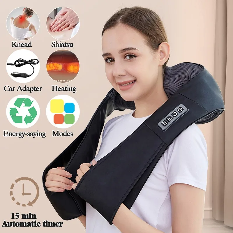 

U Shape Body Massager Shawl Beauty Health Cervic Back Neck Waist Muscle Infrared Heating Car/Home Auto Electric Shiatsu Massagin