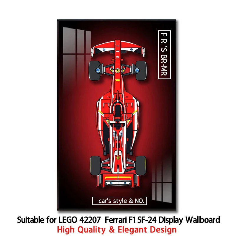 

NEW Display Wallboard suitable for LEGO 42207 Ferrari F1 SF-24 building block car model Wall Mount Display box Photo Frame