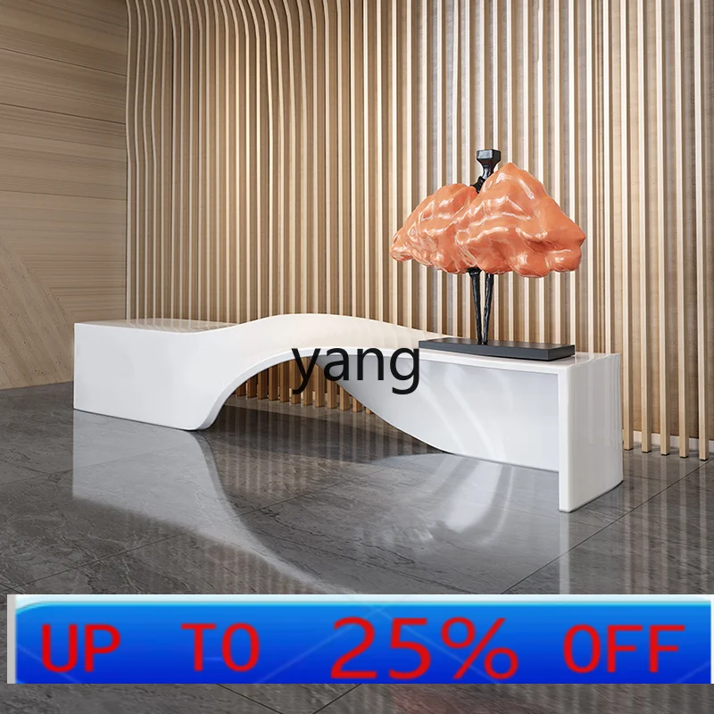 CX  Personality and Creativity Welcome Desk Irregular Cashier Table Fiberglass Bar Counter