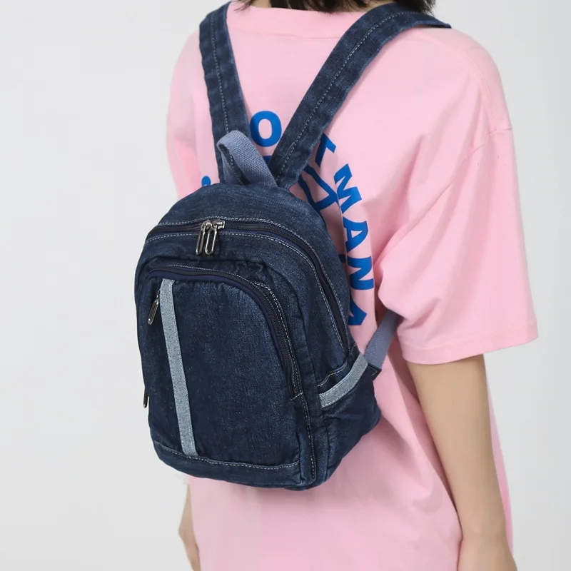 Fashion Jean Blue Men\'s And Women\'s Backpack Mini Shoulder Bag For Man 2022 Leisure Denim Designer Travel Female Small Backpack