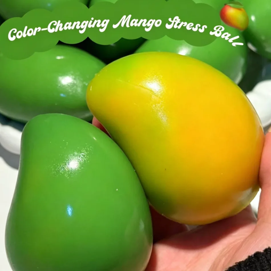 Mango that can change color Stress Ball Fidget Toy Squeeze Ball Round Blocks Filled ASMR Anti Stress Toys for Adults Stress Ball
