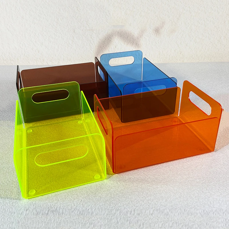 

Colorful Acrylic Cosmetics Storage Box Skin Care Products Medicine Sundries Storage Box Desktop Storage Rack Storage Basket