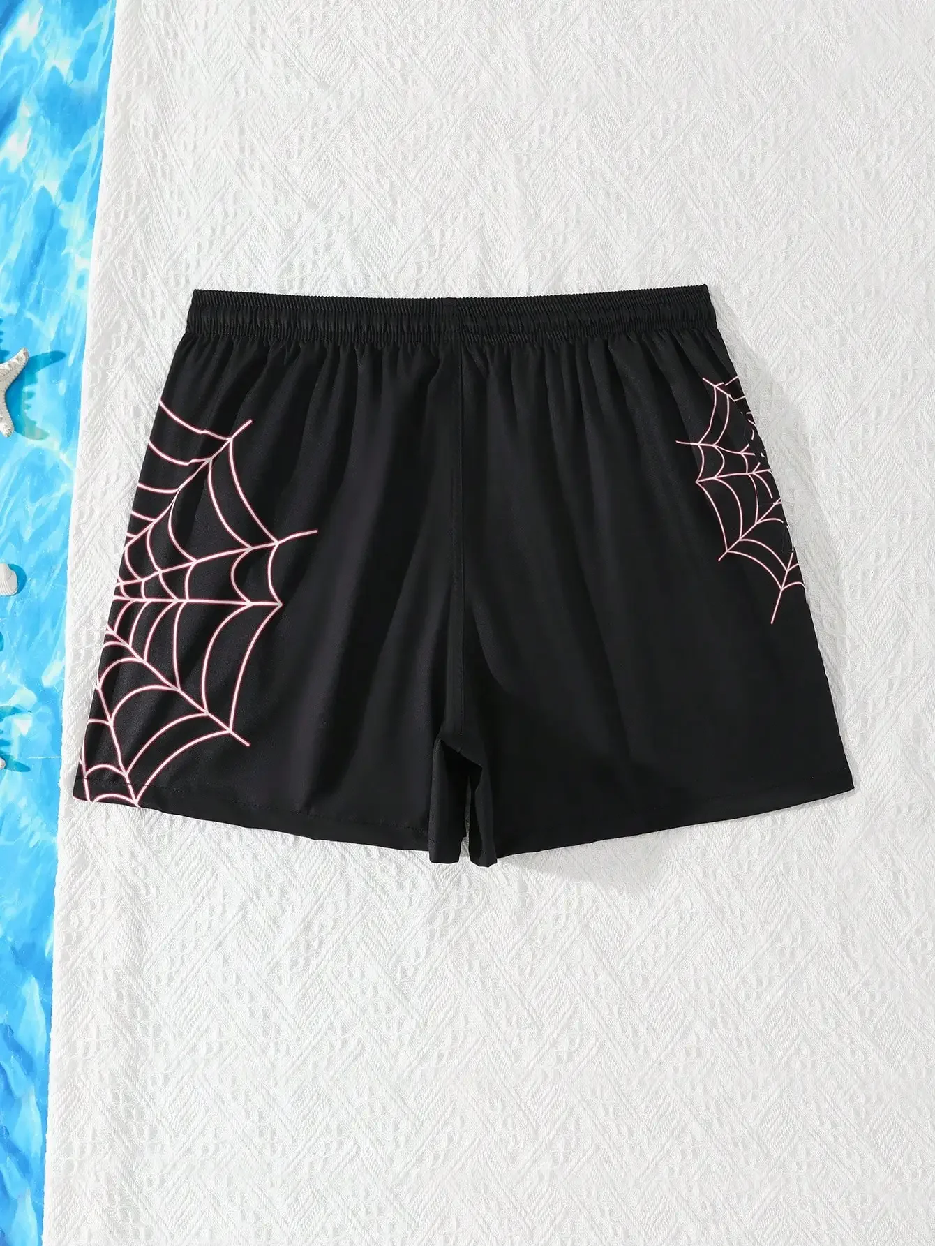 

Mens Spiderweb Print Board Shorts For Beach Summer