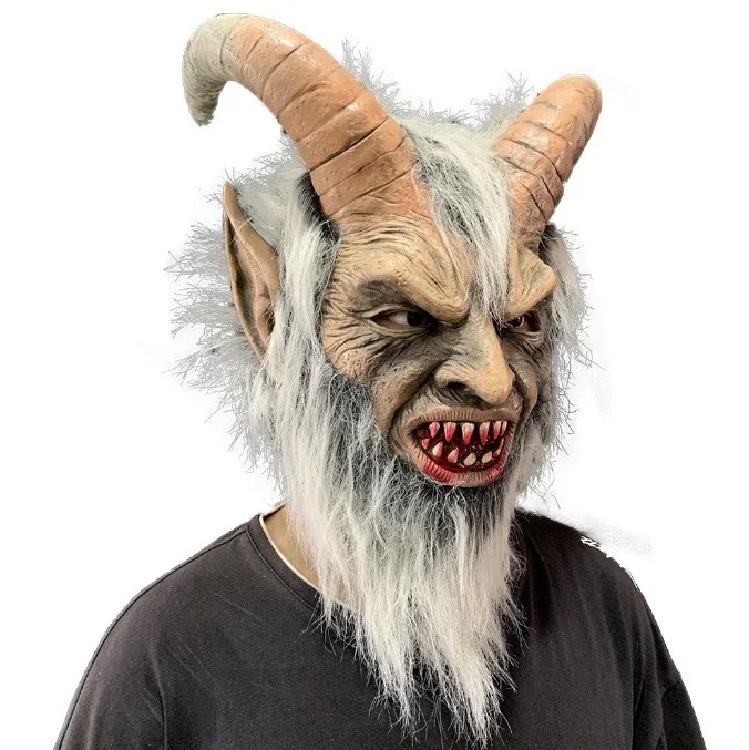 Cosplais movie&tv halloween běs hrůza maska karneval šaty  nahoře večírek nestvůra kostým rekvizity vánoce běs krampus maska