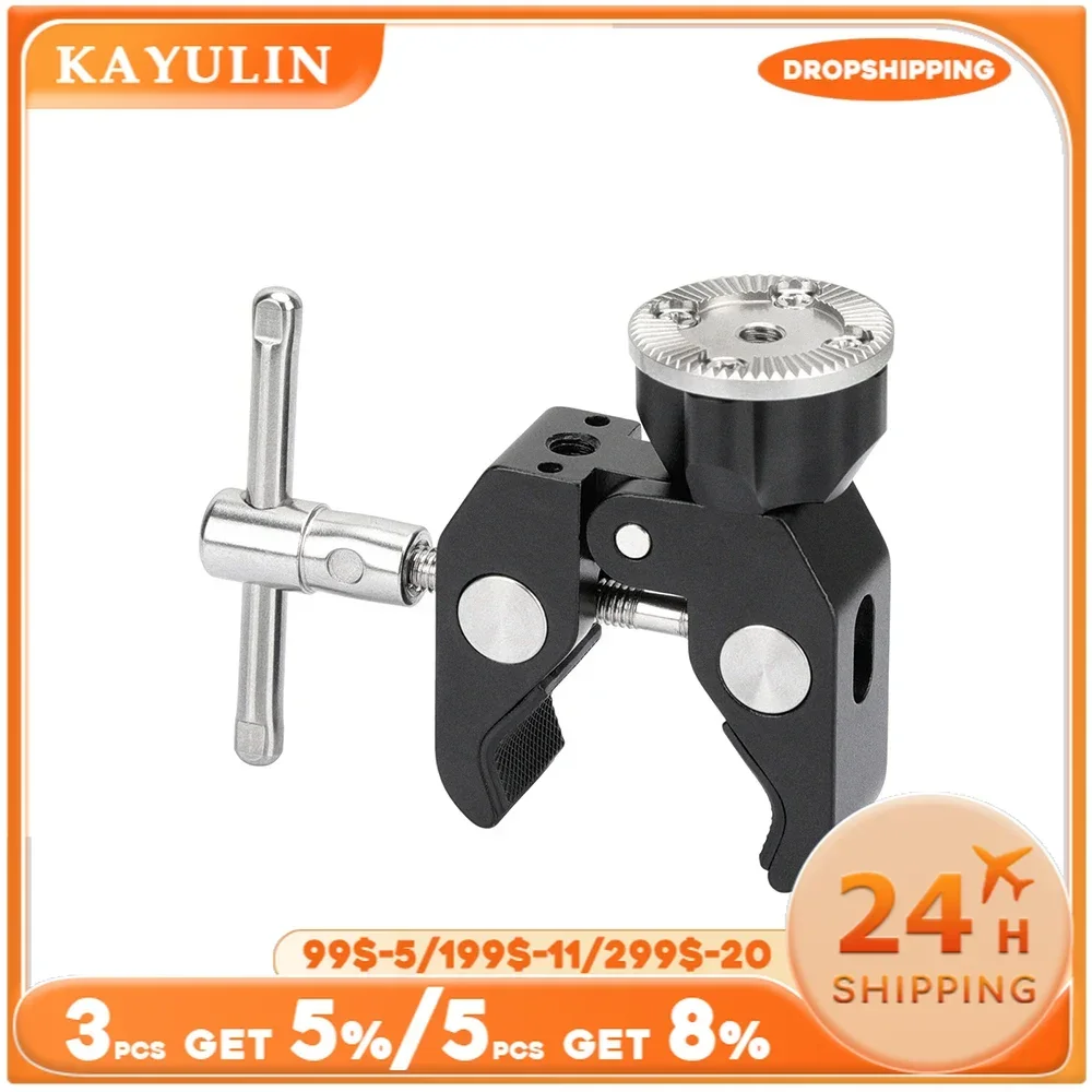 Kayulin Super Crab Clamp Crab Pliers Clip With 1/4 3/8 inch Mounting Points For Articulating Magic Friction Mrm Monitor Video