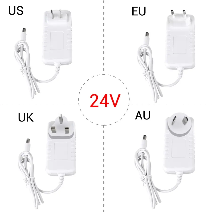 12 Volt Power Supply 24 Volt Adapter Transformer 110V 220V AC to DC 12V 24V CCTV LED Light Power Adapter 2A 3A EU US UK AU Plug