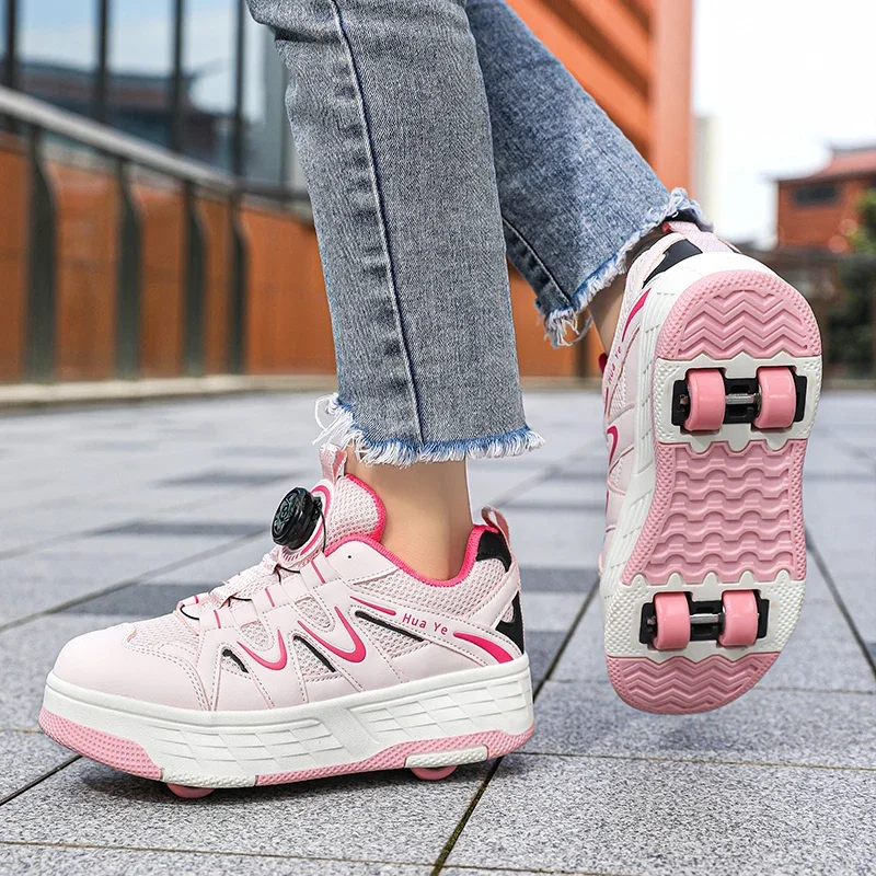 Children's Crazy Shoes Roller Skates Girls' Popular Four-Wheel Crazy Shoes Student Invisible Wheel Sports Shoes
