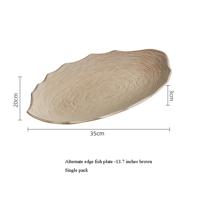 Annual Ring Fish Plate Creative Hotel Alien Plate Ceramic Dinner Irregular Steamed Fish Plate Steak Dessert Snack Pasta Plates