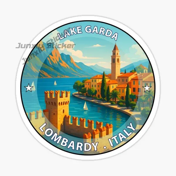 ITALIA LAGO DI GARDA World Famous Building Car Stickers Aesthetic Travel Landmark Graffiti Phone Suitcase Luggage Guitar Decal