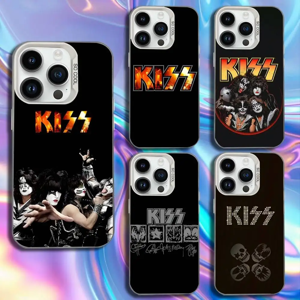 

Classics Kiss Rock Band Phone Case For iPhone 16,15,14,13,12,11,Mini,Pro,SE,MAX White Matte Shockproof Cover