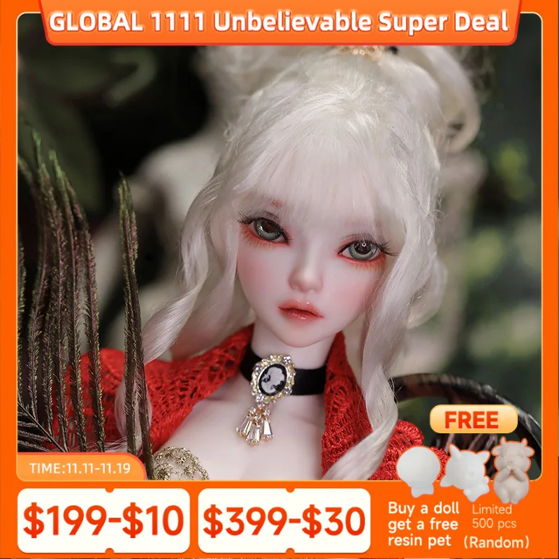 

Lami B Doll 1/4 Chibi BJD — новое активное тело и готическое платье | Полный набор фигурок Kawaii с шарнирным шарниром