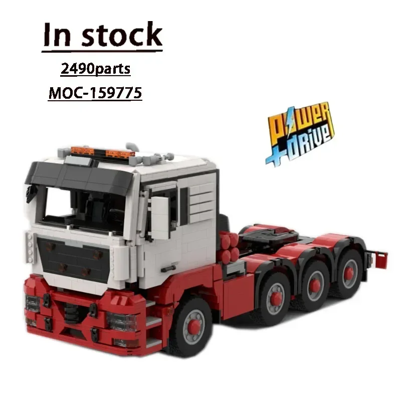 

MOC- 159775 Электрический радиоуправляемый грузовик MAN 8x4, сборка, строительный блок, модель-72490, детали, детские строительные блоки на день рождения, игрушка в подарок