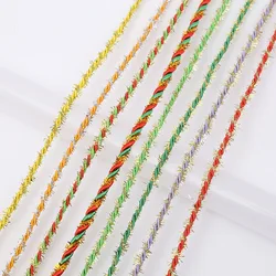 10meters/lot 3mm Gold Silk Plush 3-Strand Twisted Rope High Tenacity Thread DIY Woven Cords Gift Box Tag Jewelry Decoration