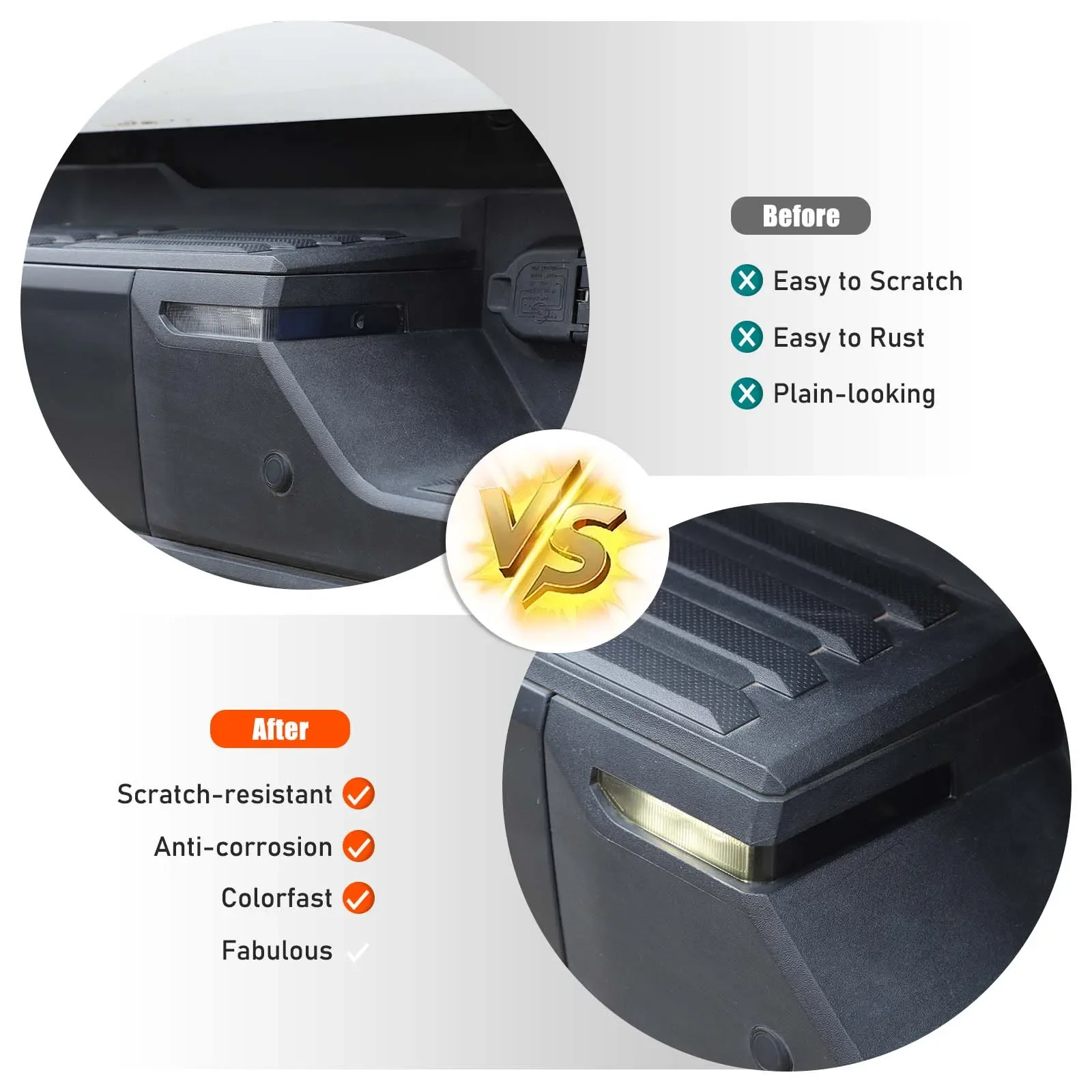 

For Toyota Tundra Pickup 2022+ ABS Rear bumper license plate light protective case smoked black sheet car Accessories