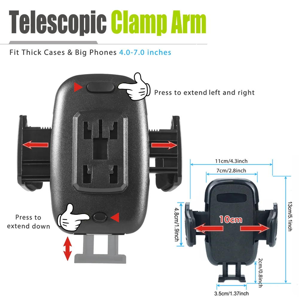 حامل هاتف السيارة العالمي جبل تنفيس الهواء لوحة القيادة الزجاج الأمامي 360 ° حامل دوار لهاتف iPhone Android Travel Essential #5