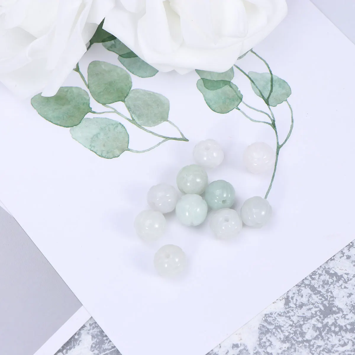 

10Pcs Carved Gemstone Beads Natural Shape 10Mm Beads for Necklace Bracelet Earrings DIY Jewelry Making