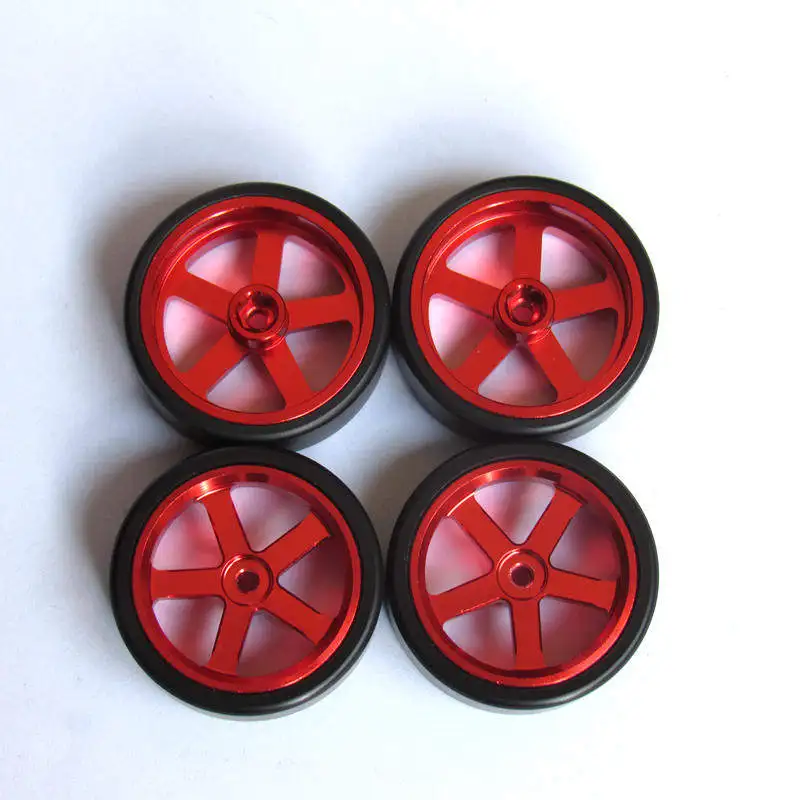Custom Color Metal Wheel Rims With Smooth Hard Tire Skins Upgrade Parts for 1/18 LDRC AE86 RC Car Mod Replacement Accessories