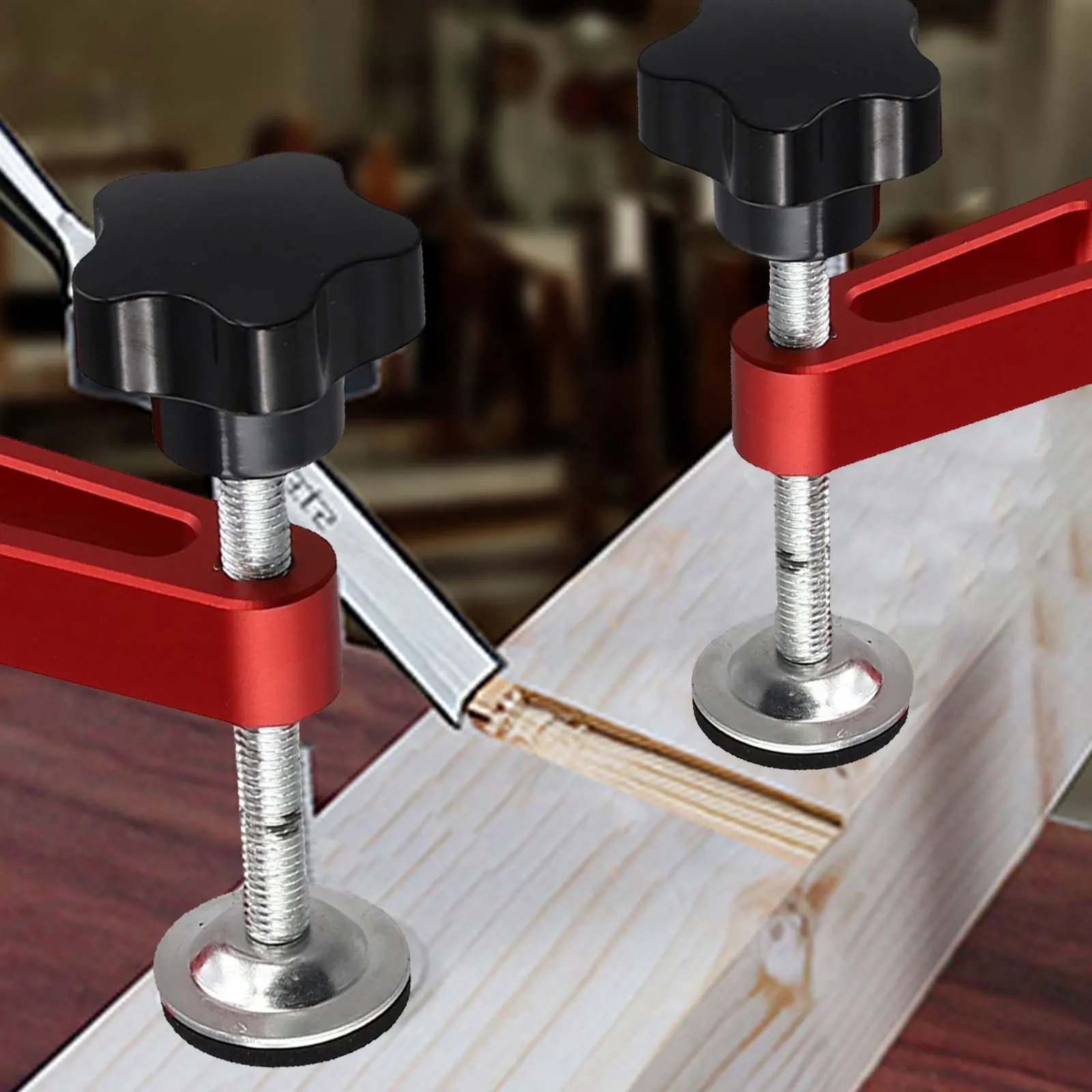 Morsetto in alluminio Morsetto di arresto da banco Due opzioni di dimensioni Fermata da banco versatile Costruzione in alluminio Strumento essenziale per la lavorazione del legno