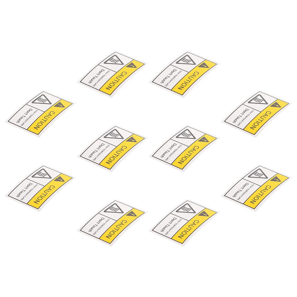 

10Pcs Caution Hot Sticker Industrial Warning Labels Adhesive High Temperature Signs Durable Do Not Touch Decals