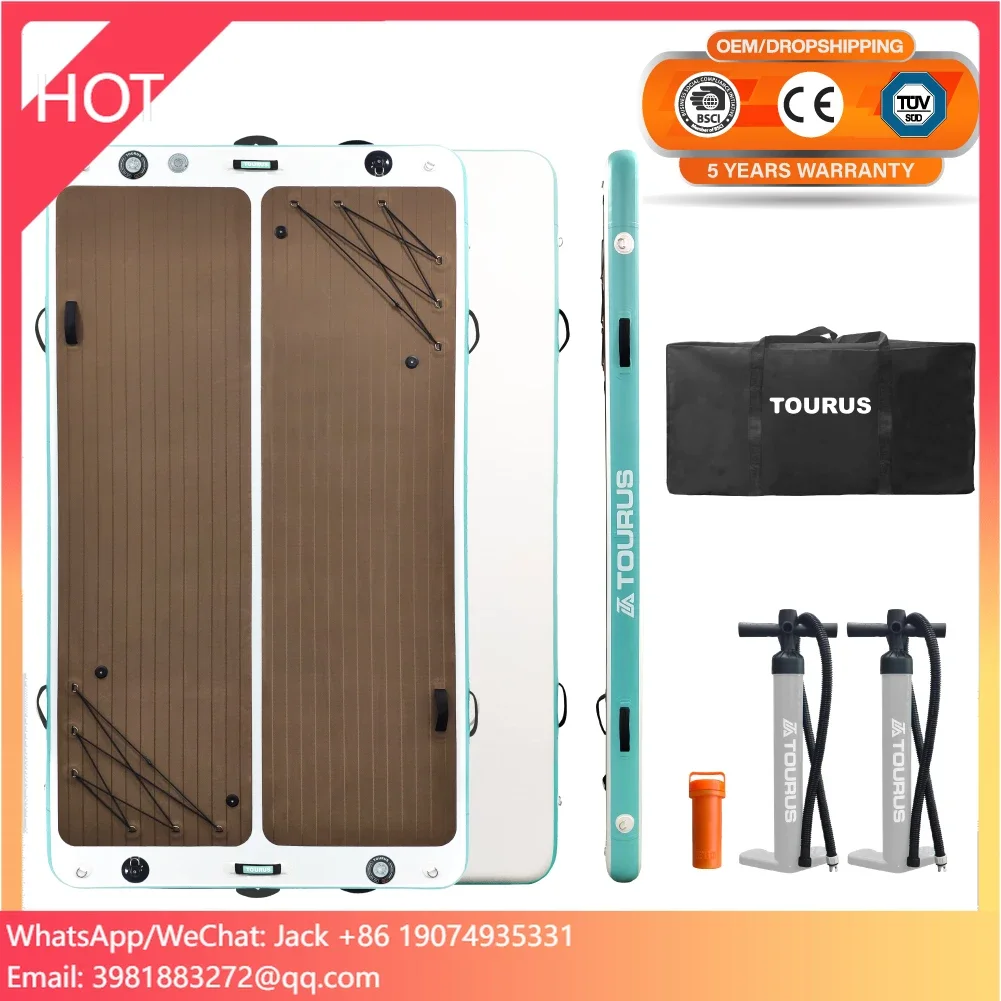 Big Size Outdoor Foldable Inflatable Drop Stitch Dock Floating Water Platform Inflatable Island Inflate Floating Dock