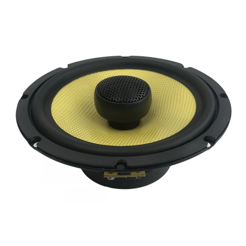 Yellow Fiberglass 6.5 Inch 4ohm/8ohm RMS 30W 90DB 25-core Car Speaker 85mm Ferrite magnet Coaxial Speaker 2 Way(1pcs speaker)