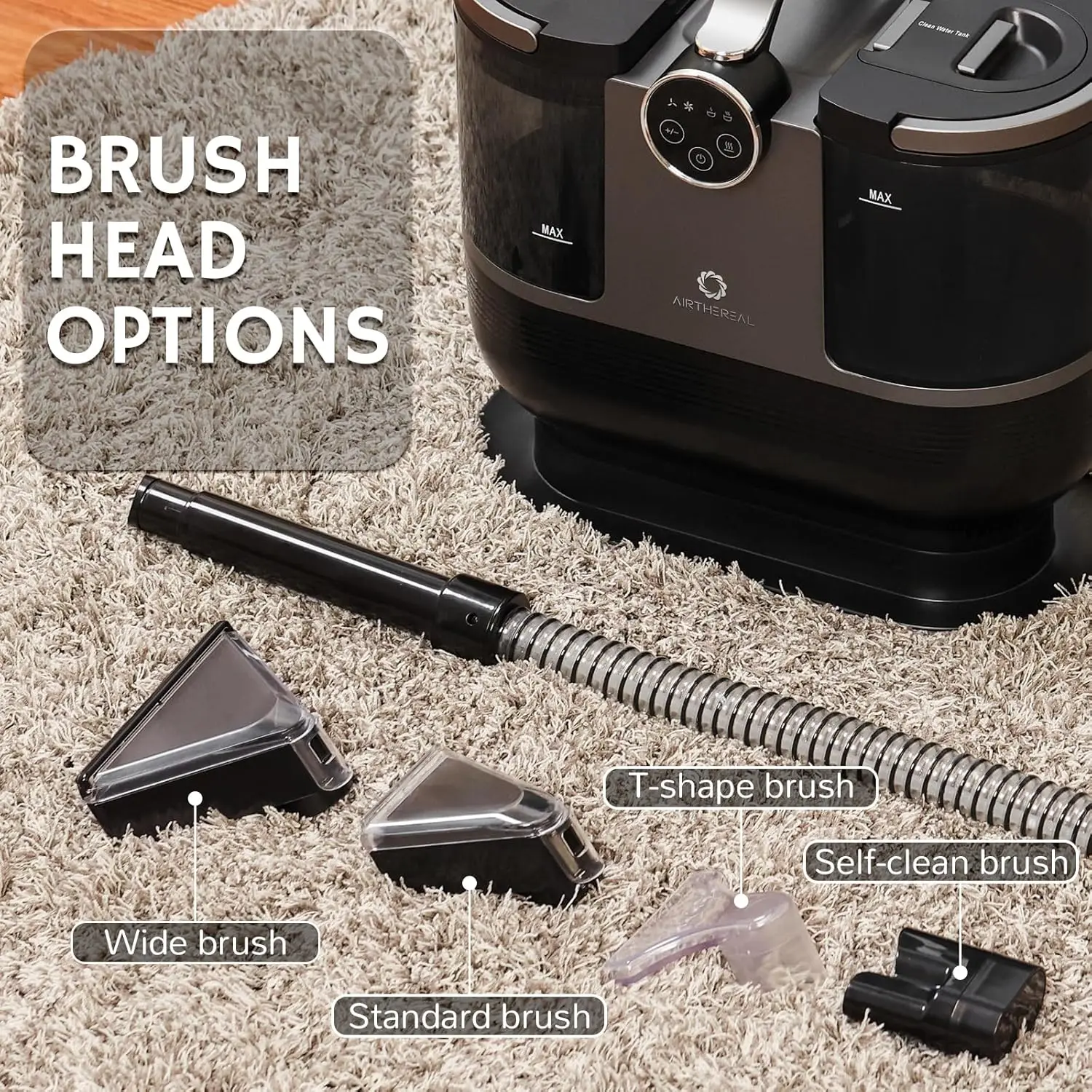 Portable Carpet Cleaner with Instant Heating, 14KPa Deep Clean for Pets, Stairs, and Furniture