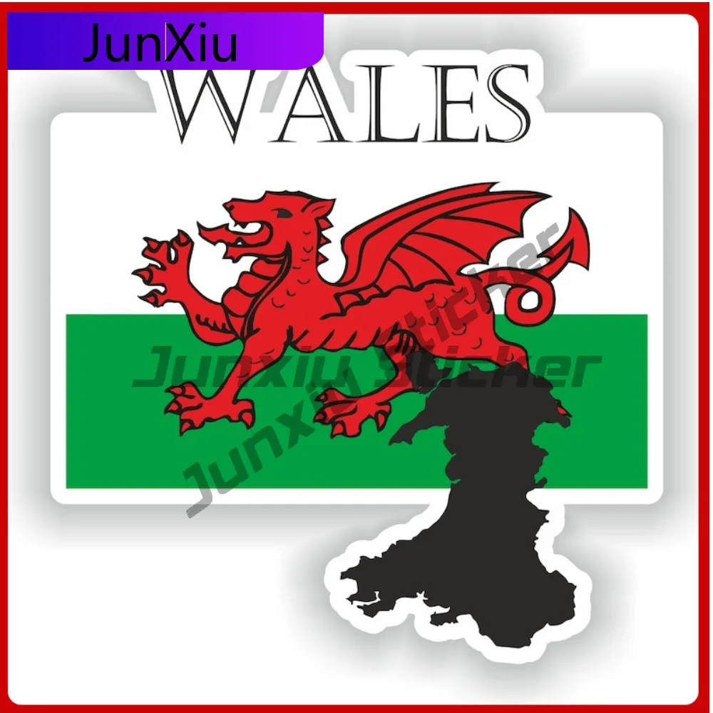 

Wales Flag Map Shape Outline Badge Vinyl Sticker Custom Printed Decals Motorcycle Stickers Cartoon Waterproof Camping Car Decor
