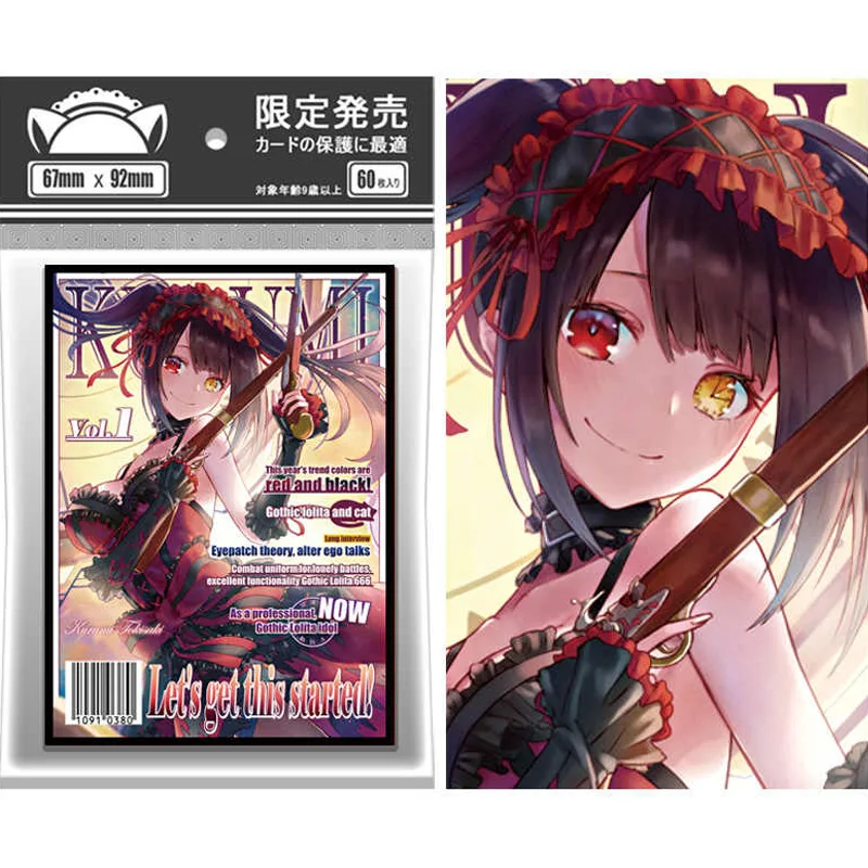 

60 шт./компл. Date a Live Tokisaki Kurumi рукав для карт PTCG аниме игровая коллекционная карта защитный чехол подарочная игрушка 67*92 мм
