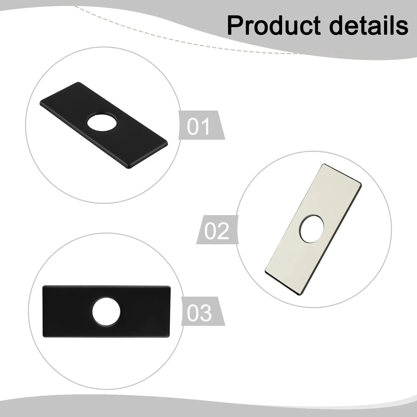 1pc Faucet Bottom Decorative Cover Gasket Panel 304 Stainless Steel Faucet Cover Household Hardware Accessories