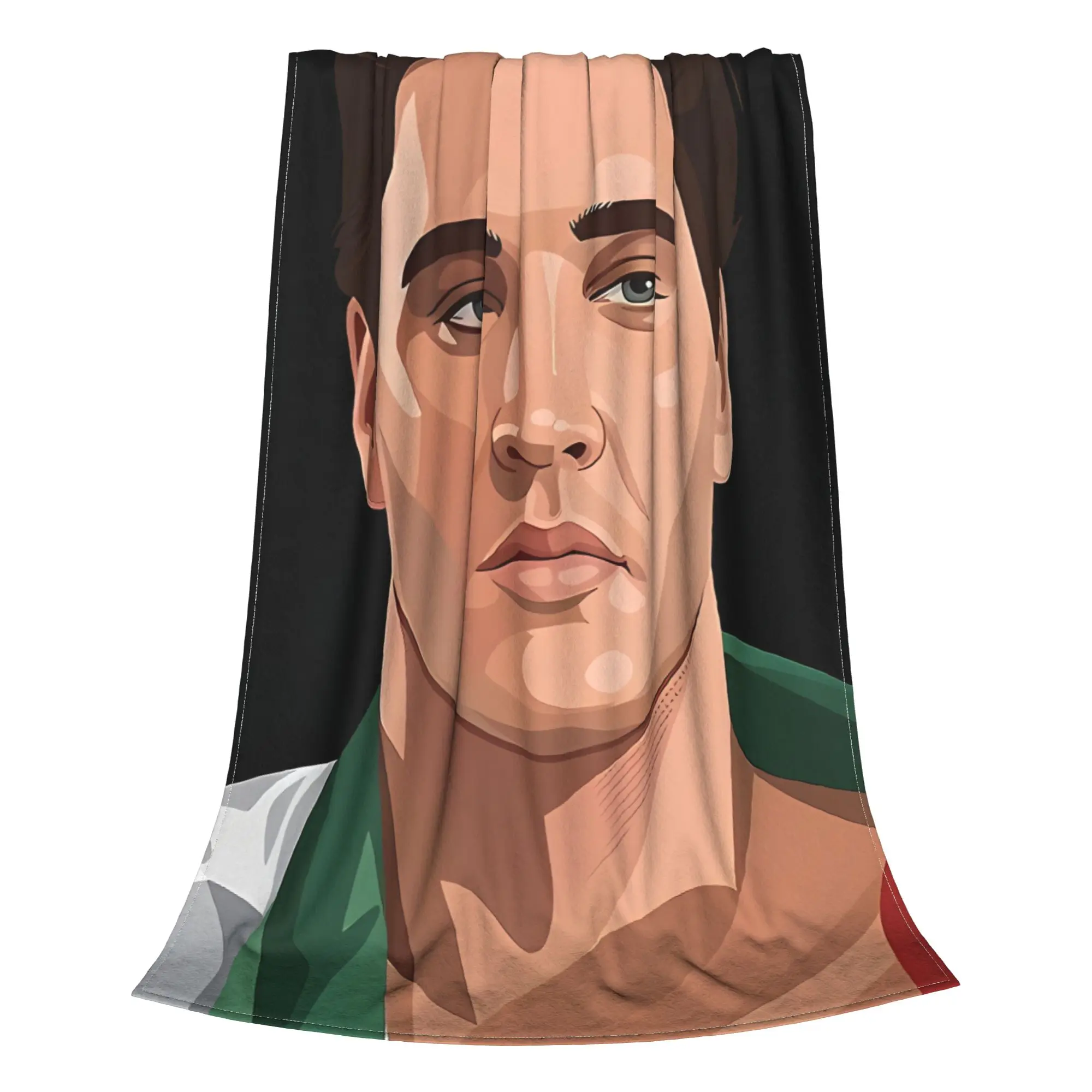 1PC Home Cute Room Decor Vector Potrait Blanket Throw Blanket E-Elvis Novelty Warm Blanket All Season