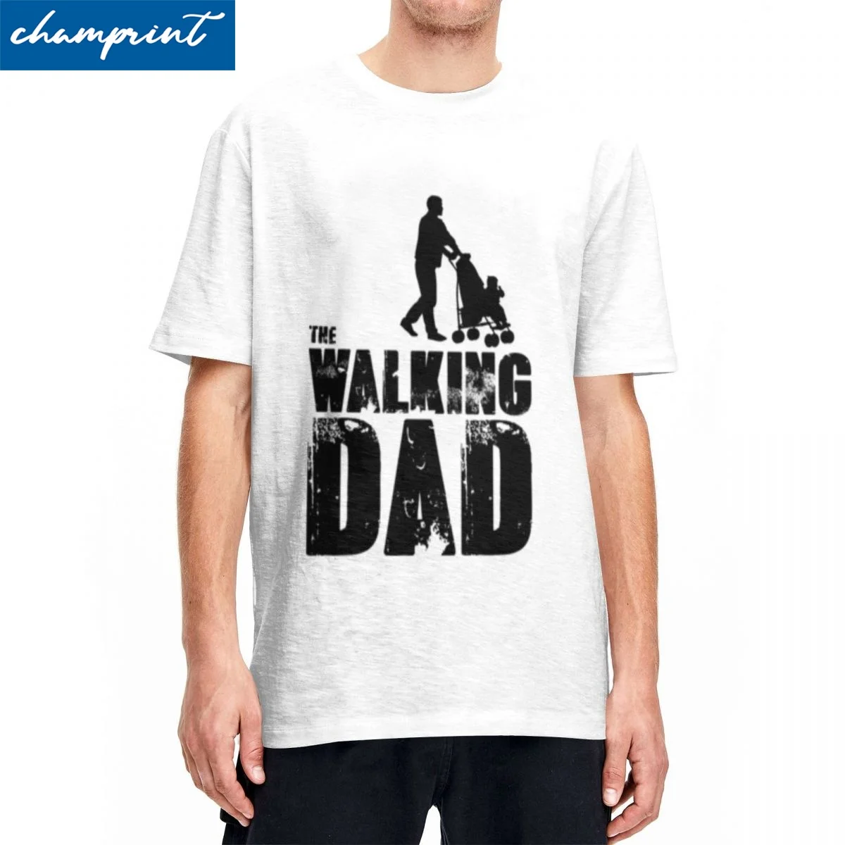 Casual The Walking Dad T-Shirt Men's Round Neck Short Sleeve Top Tee Film Zombi Cotton Tops Shirts