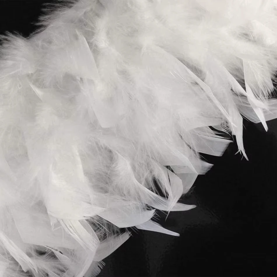 1M White Turkey Marabou Feathers Trim Ribbon Natural Feather for DIY Crafts Wedding Party Sewing Christmas Decoration