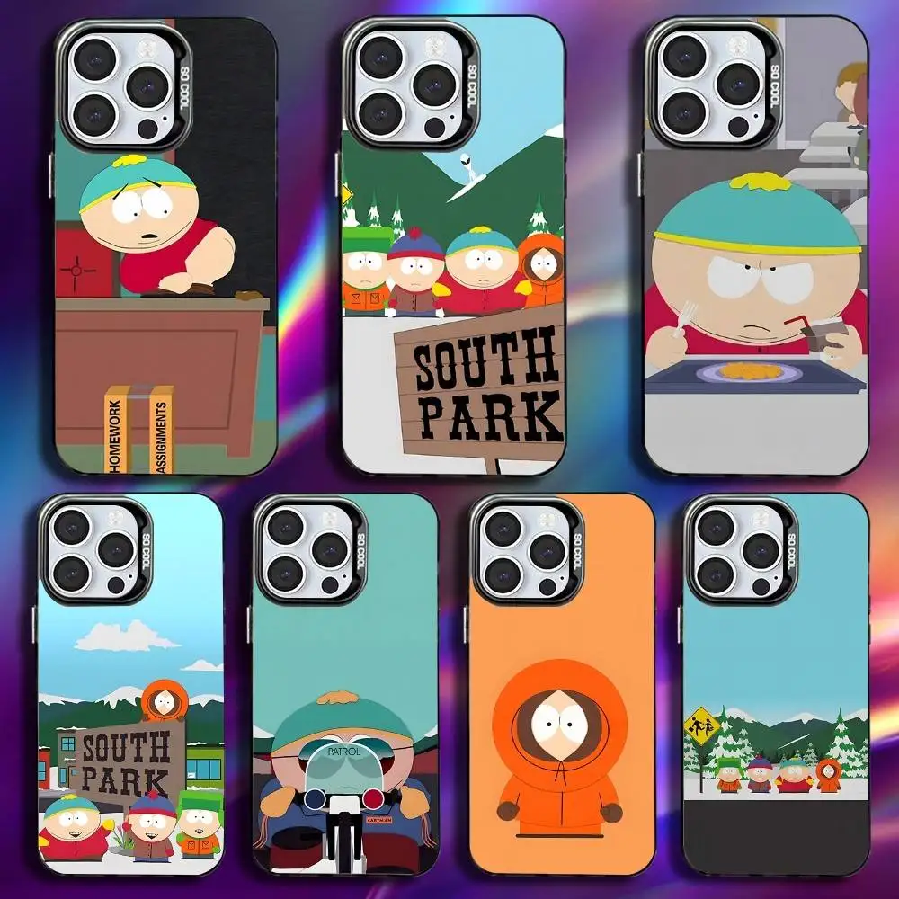 

Cartoon S-South Park Phone Case For iPhone 16,15,14,13,12,11,Pro,Max,Plus,Mini,XS,SE Anti Fall Black Matte Hard Bumper