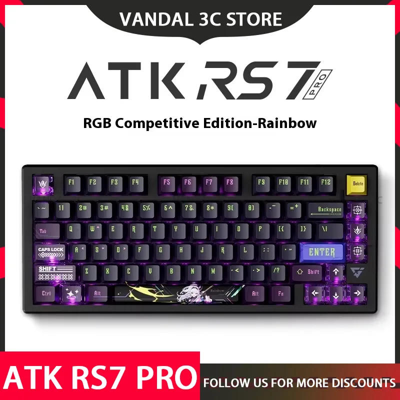 

ATK RS7 PRO Магнитный переключатель Клавиатура Игровая Smart SPEED X Quick Trigger 8K RGB Пользовательская механическая клавиатура ПК Геймер Вароант Подарок