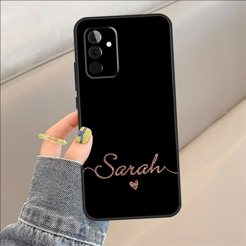 Bling Personalised Name Plating Case For Samsung Galaxy A54 A34 A24 A14 A52 A32 A22 A12 A51 A71 A50 A53 A33 A23 A13 Cover