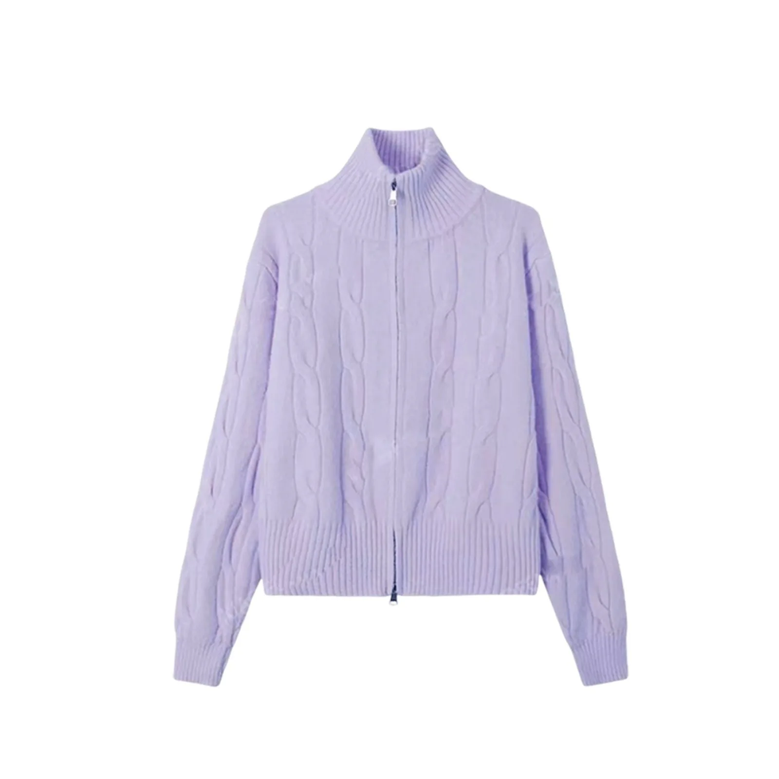 Women Coat Cardigan Sweaters Coats Turn Down Collar Zipper Jackets Full Sleeve Y2k Streetwear Elegant Open Stitch Autumn Winter