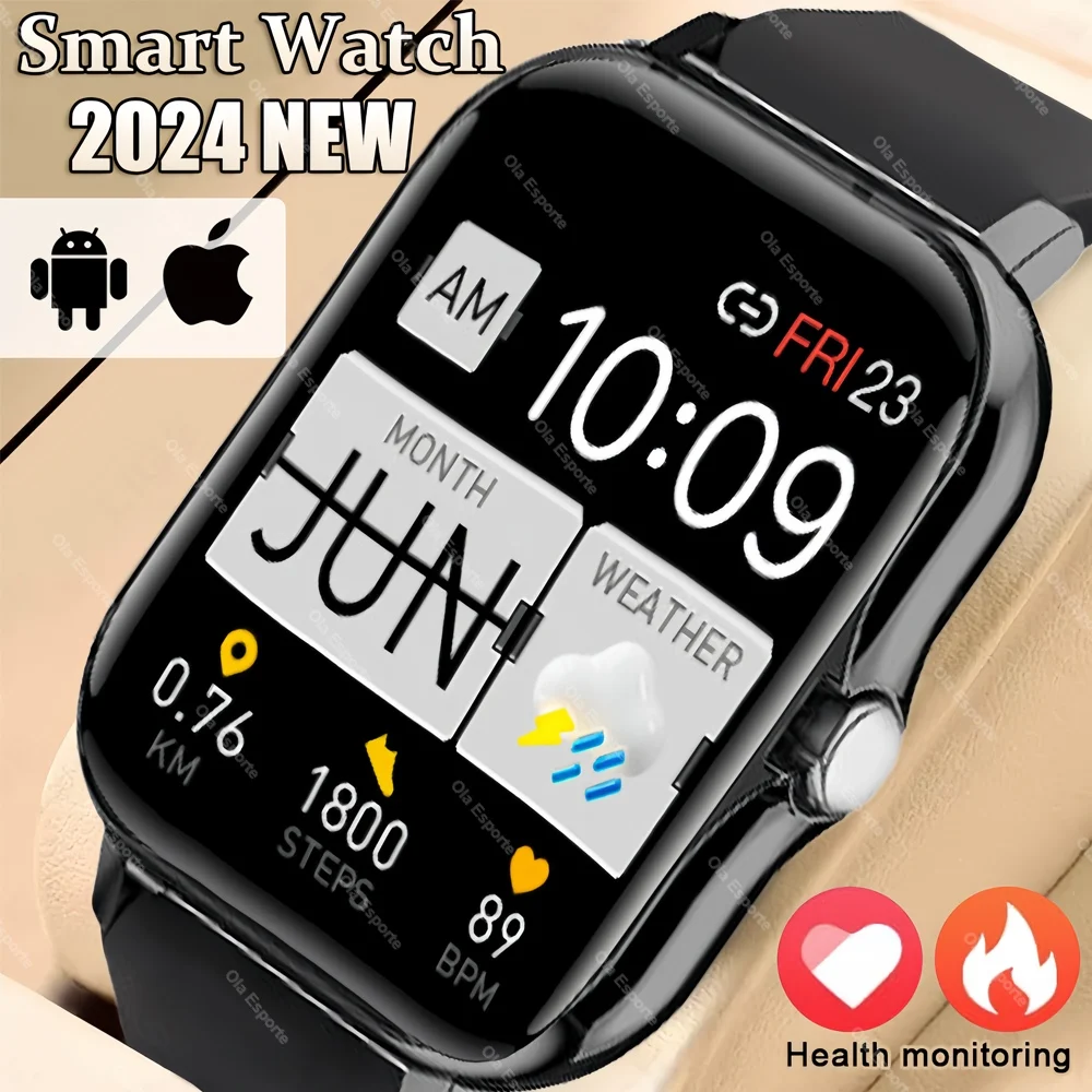 New 2024 Bluetooth Call SmartWatch Custom Dial Waterproof Bluetooth Music Smart watchs Full Touch Bracelet Clock For IOS Android