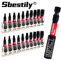 10/20/21 Pcs 1 Inches TT6-TT40 Torx Screwdriver Bit Set Impact Tough Magnetic 3Inch S2 Alloy Steel Bit Holder with Base