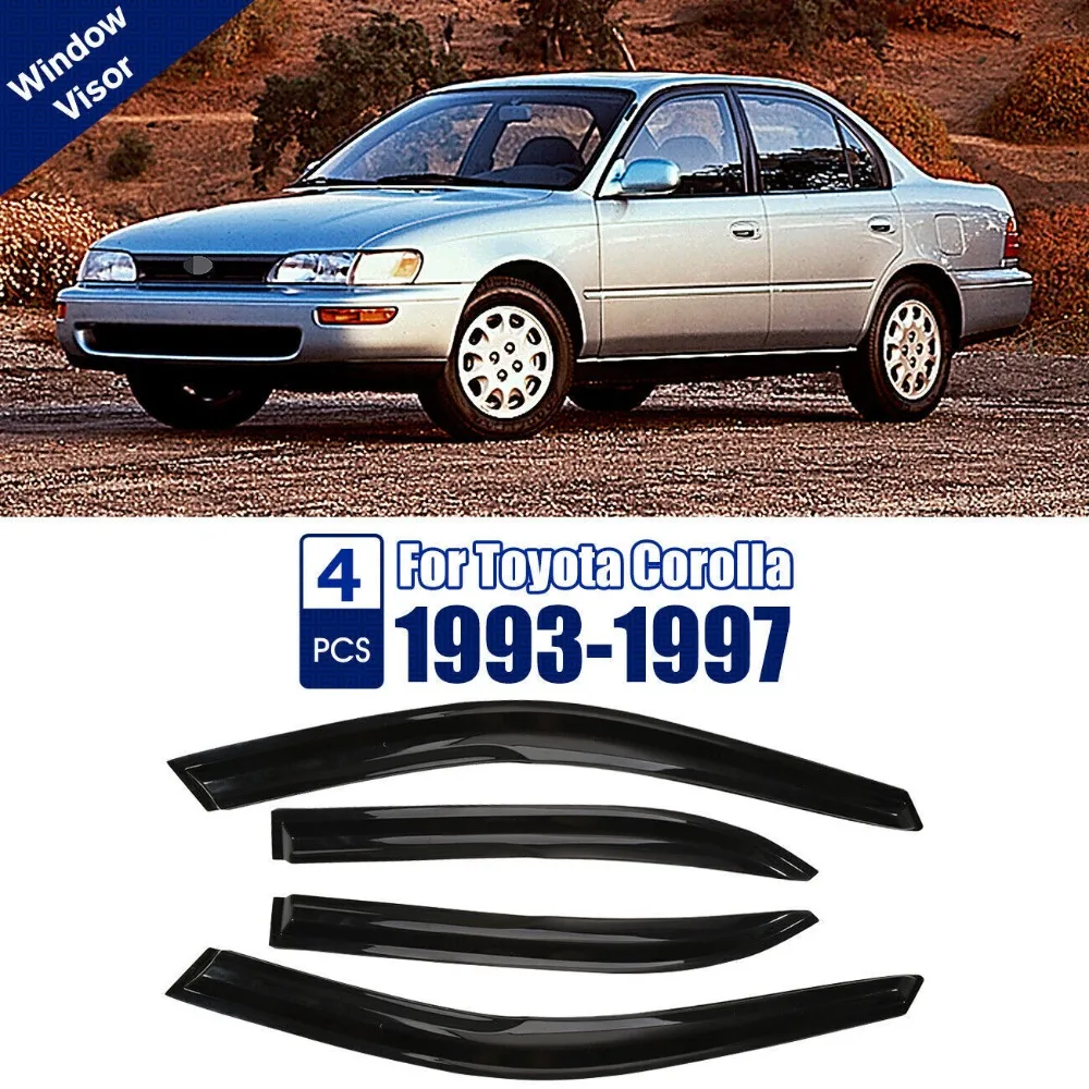 

Для Toyota Corolla Sedan 1993-1997 годов выпуска, 4 шт., ветровики на окна, солнцезащитные козырьки, защита от дождя