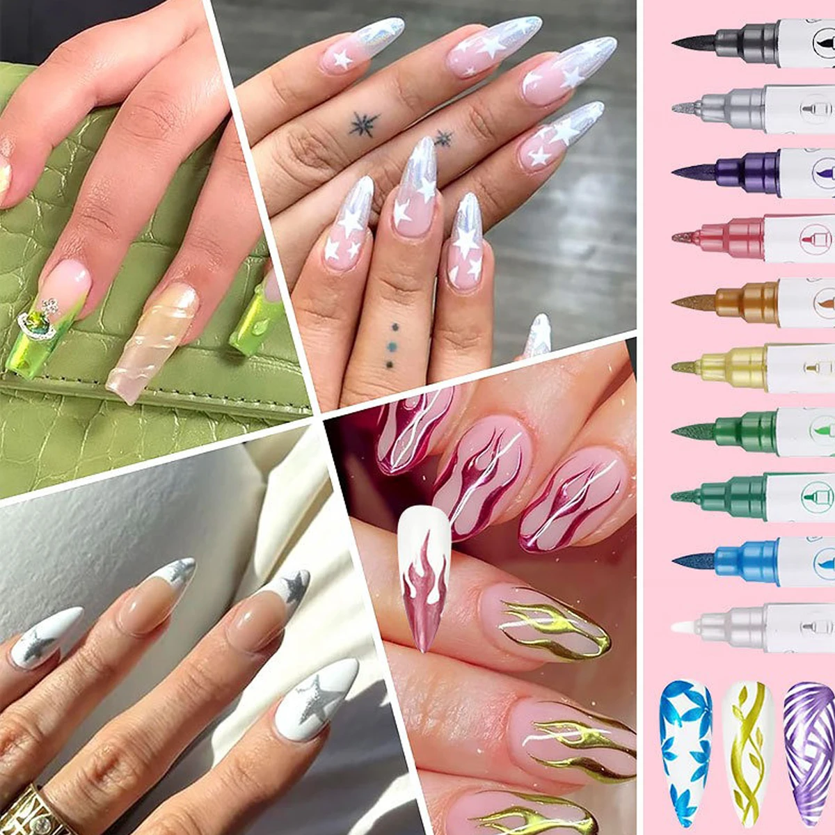 

Набор из 10 шт., акриловые маркеры для ногтей, водонепроницаемые и быстросохнущие художественные ручки для рисования тела «сделай сам», красота, ручка для дизайна ногтей, граффити