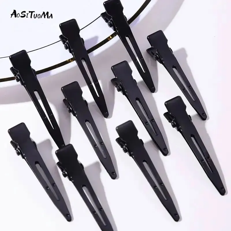 10PCS Black Duckbill Hair Clips Nonslip Alligator Hair Clips Barber Salon Styling Dying Hair Accessories