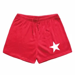 Men's summer white pure pentagram print pattern outdoor sea surfing casual comfortable refreshing versatile sports shorts