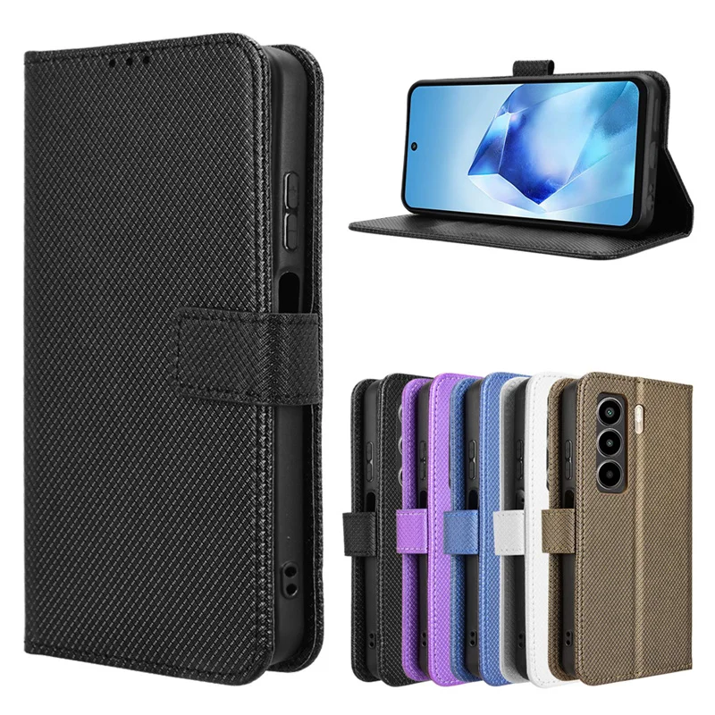 ل Itel Power 70 4G حافظة فليب فاخر الماس نمط الجلد محفظة جلدية غطاء الحبل ل Itel Power 70 4G جراب هاتف