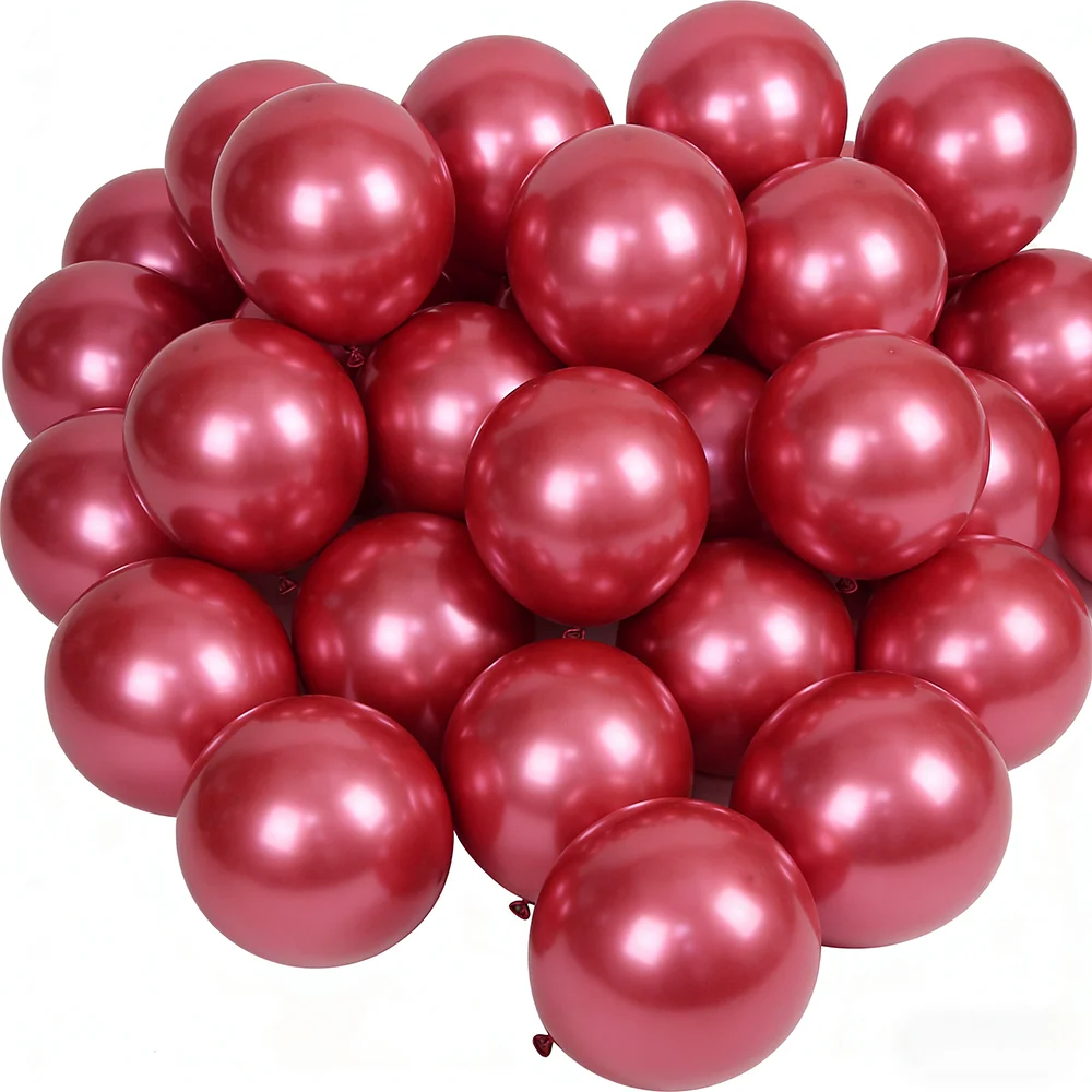 50 Stück 5–12 Zoll Chrom-Metallic-Luftballons, alles Gute zum Geburtstag, Valentinstag, Neujahr, Jahrestag, Hochzeit, Geburtstag, Party-Dekorationen